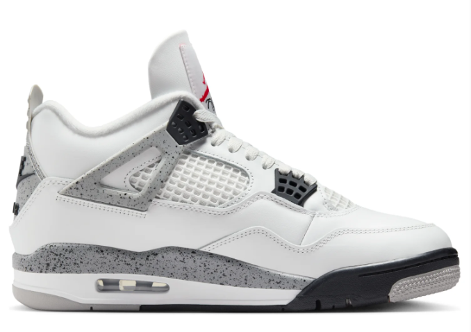 Air Jordan 4 Retro 'White Cement' 2025 | FV5029-100 | White / Black / Fire Red / Cement Grey