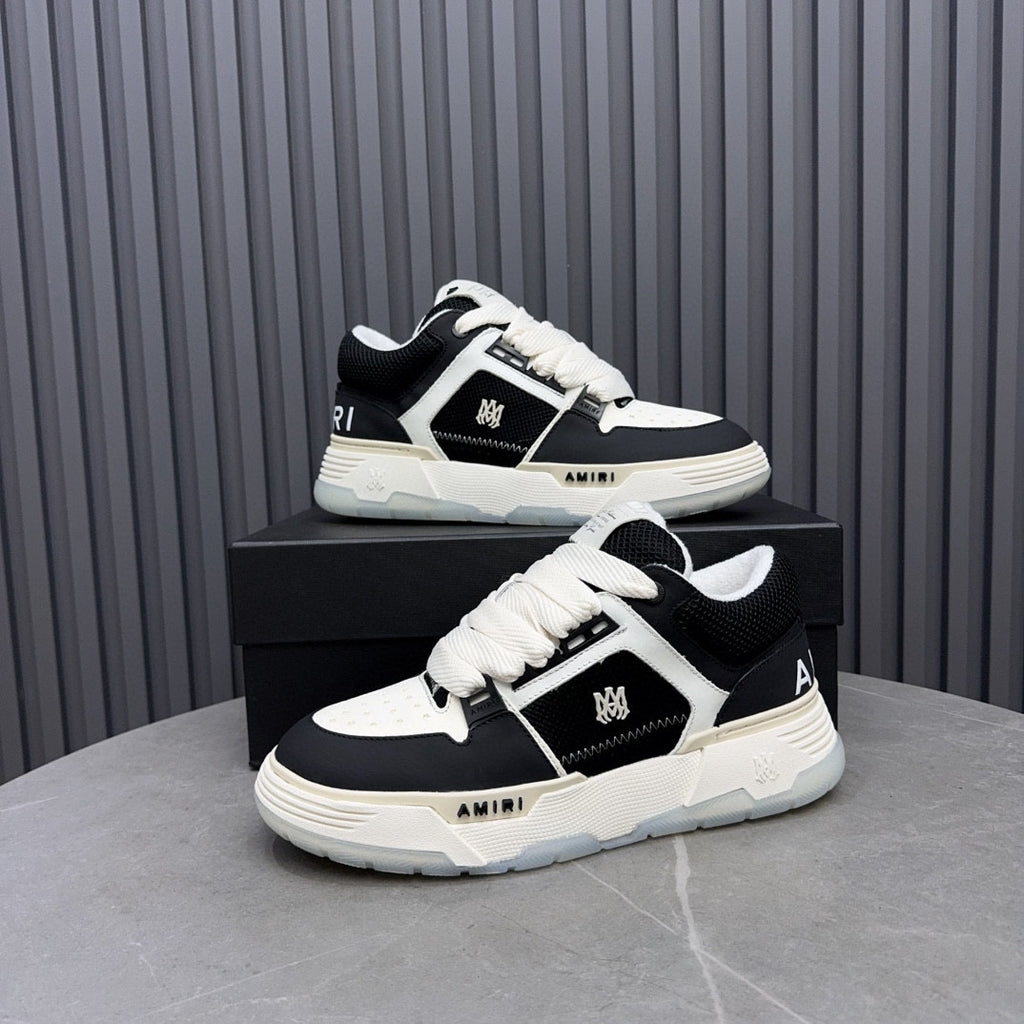 AMIRI HNH0203 Ice Blue and Cream Low-Top Sneakers