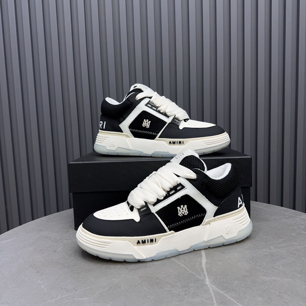 AMIRI HNH0203 Ice Blue and Cream Low-Top Sneakers