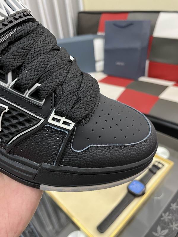 AMIRI Black Logo-Panel Lace-Up Sneakers