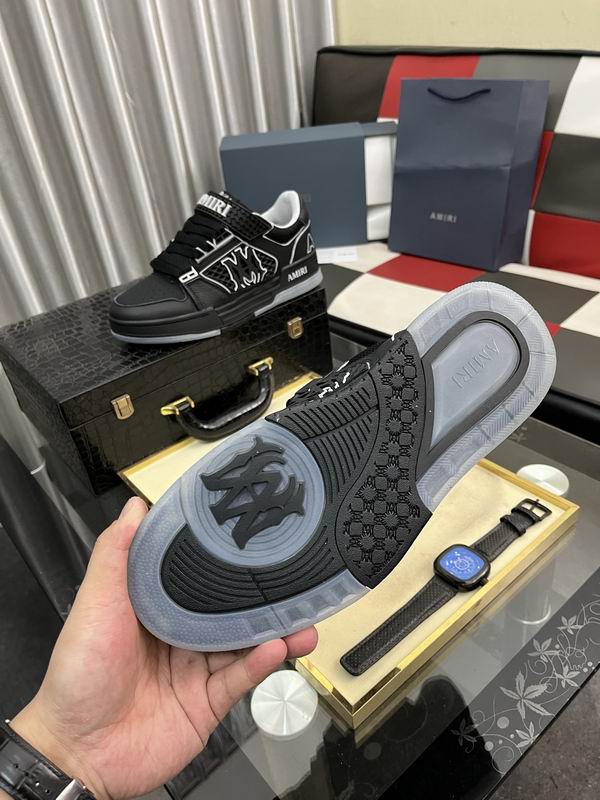 AMIRI Black Logo-Panel Lace-Up Sneakers
