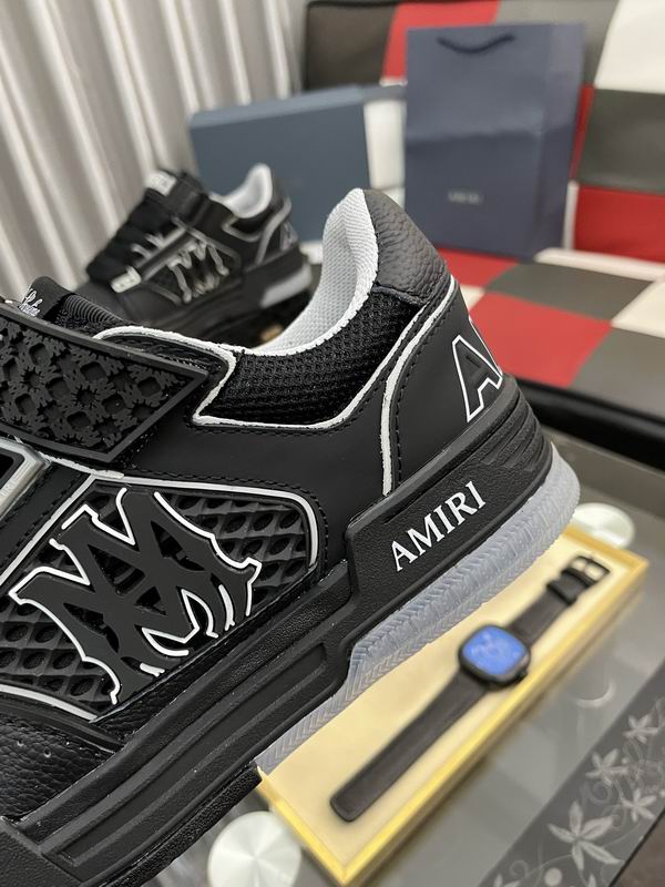 AMIRI Black Logo-Panel Lace-Up Sneakers