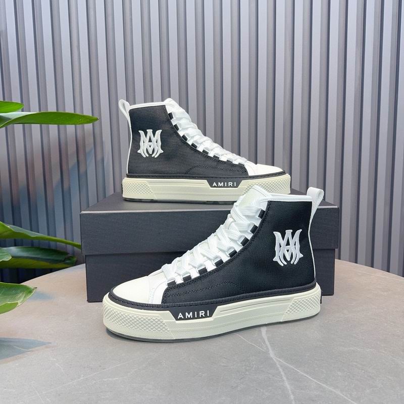 AMIRI HNW0602 Black Logo-Panel Lace-Up Sneakers