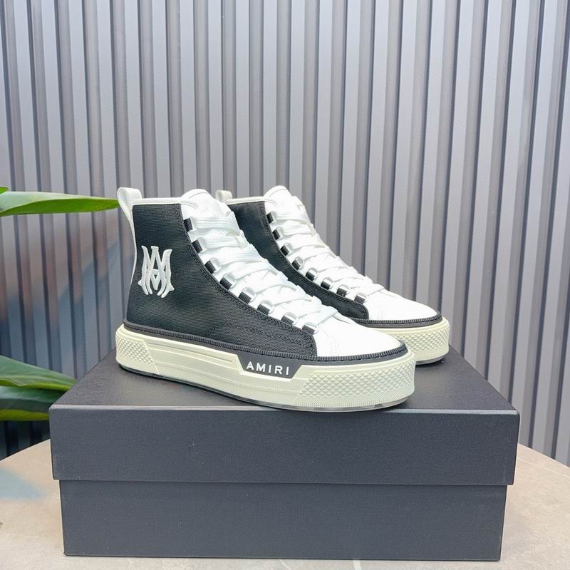 AMIRI HNW0602 Black Logo-Panel Lace-Up Sneakers