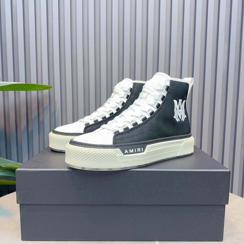 AMIRI HNW0602 Black Logo-Panel Lace-Up Sneakers