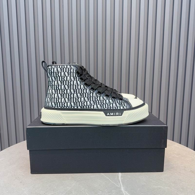 AMIRI HNW0603 Black Logo-Panel Lace-Up Sneakers