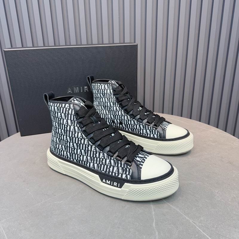 AMIRI HNW0603 Black Logo-Panel Lace-Up Sneakers