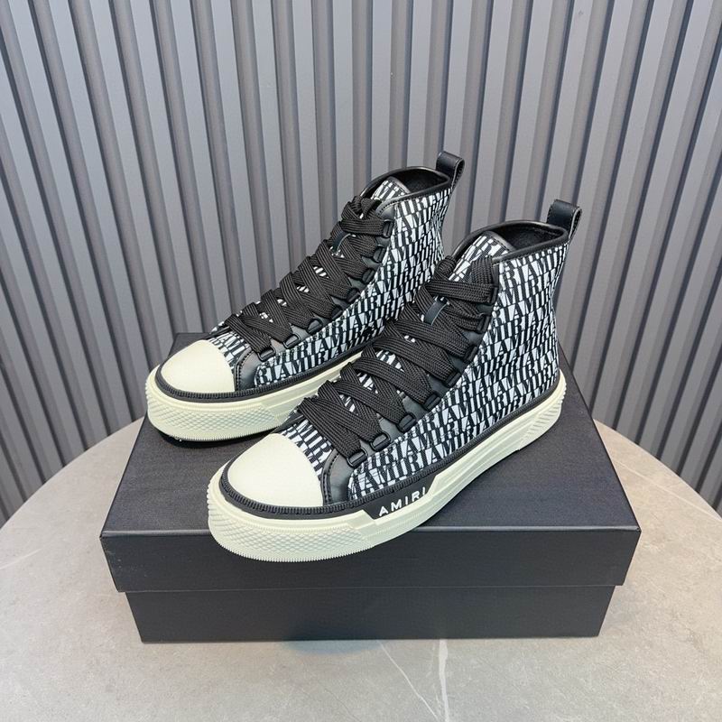 AMIRI HNW0603 Black Logo-Panel Lace-Up Sneakers