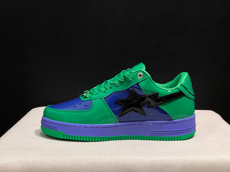 BAPE STA W13 x Marvel Green Blue Purple Low-Top Sneakers