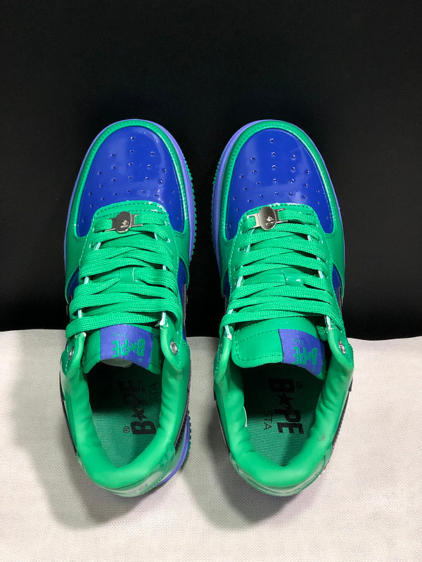 BAPE STA W13 x Marvel Green Blue Purple Low-Top Sneakers