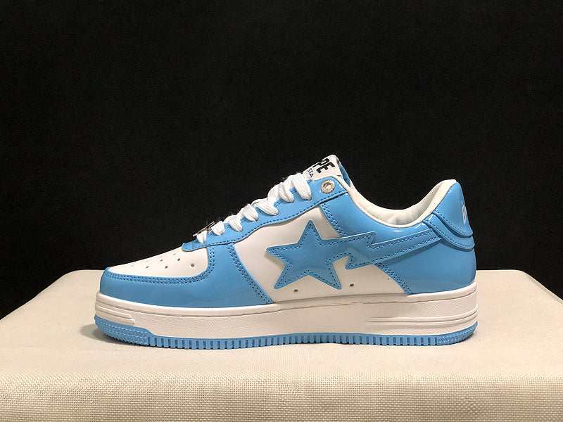 BAPE STA W29 Blue and White Star Low-Top Sneakers