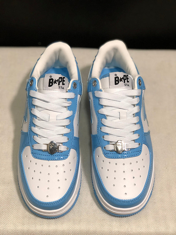 BAPE STA W29 Blue and White Star Low-Top Sneakers