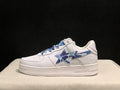 BAPE STA White and Olive Green Low-Top Sneakers
