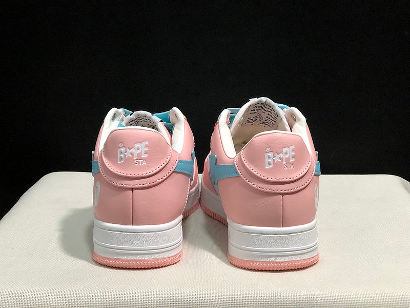 BAPE STA Pink & Baby Blue Low-Top Sneakers