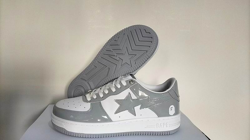 BAPE STA Shark White & Red Low-Top Sneakers