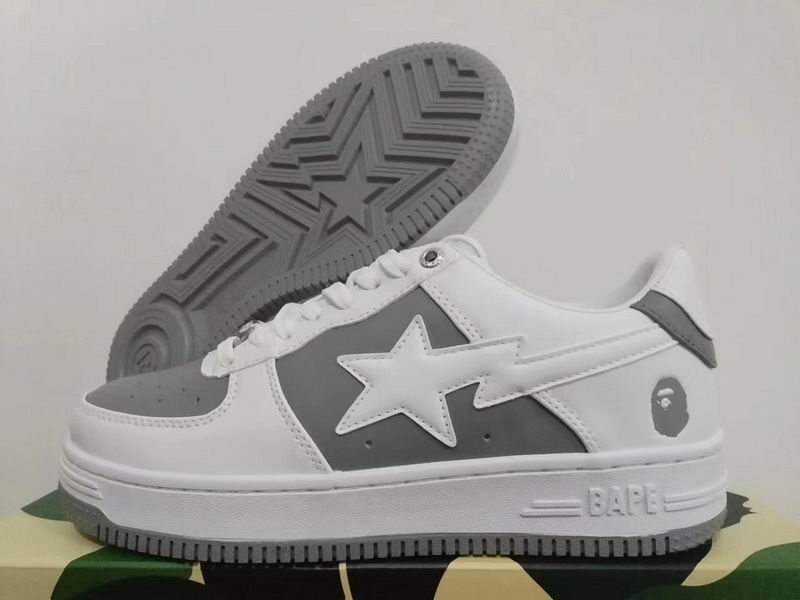 BAPE STA Shark White & Red Low-Top Sneakers