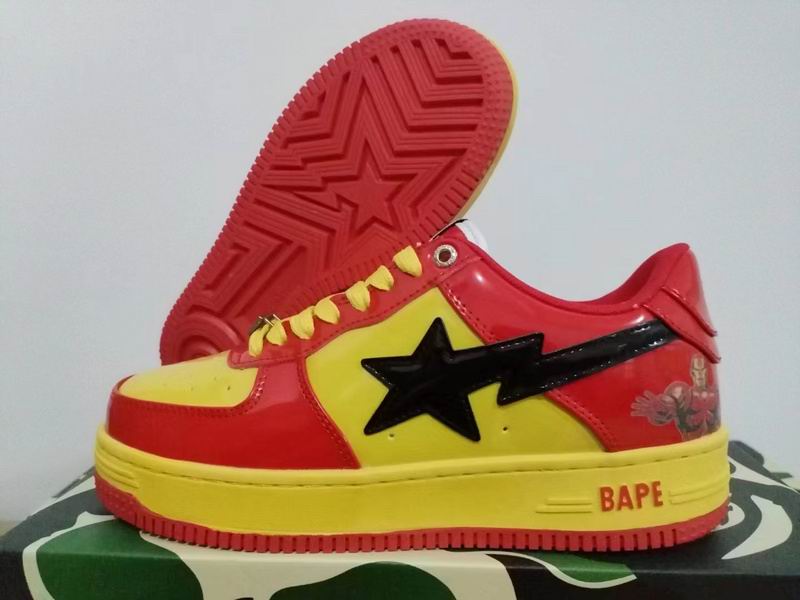 BAPE STA Shark White & Red Low-Top Sneakers