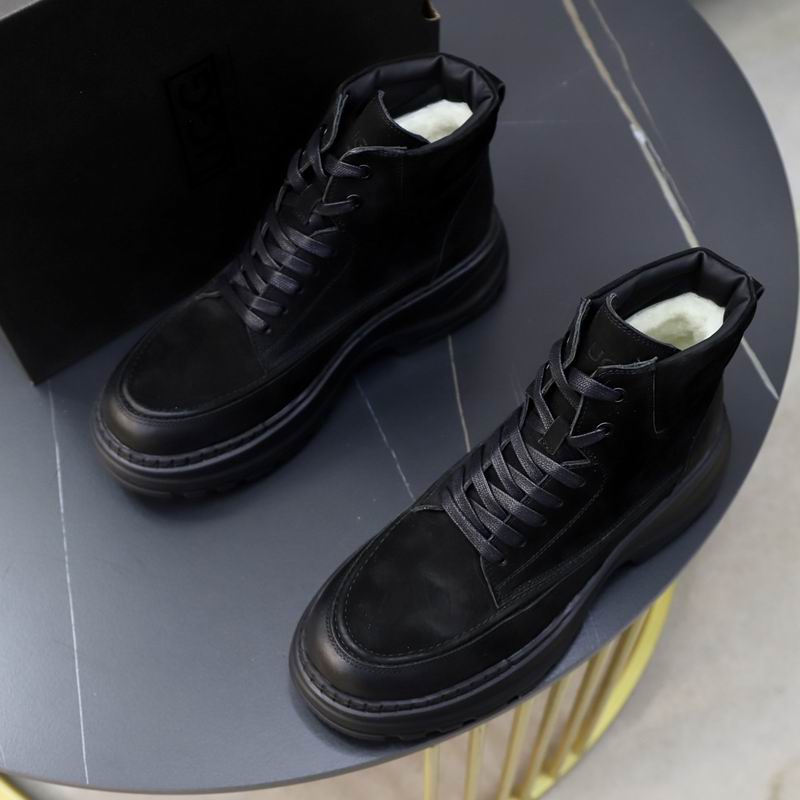 Black Suede High-Top Platform Boot