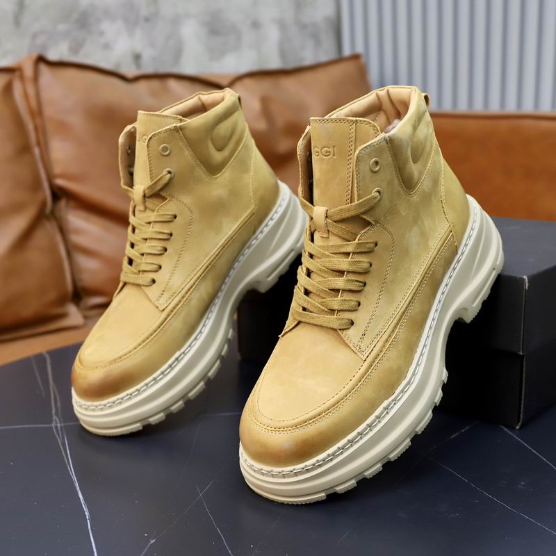 Tan Nubuck High-Top Platform Boot