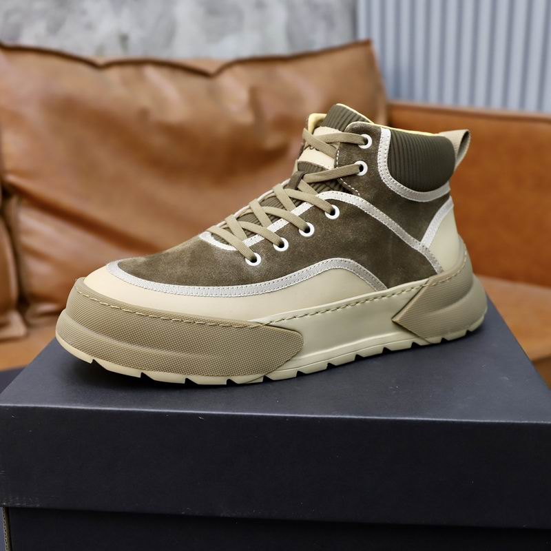 Olive Suede High-Top Sneaker Boot