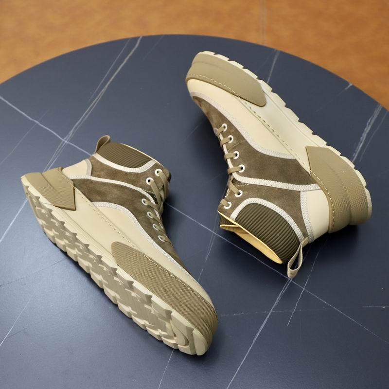 Olive Suede High-Top Sneaker Boot