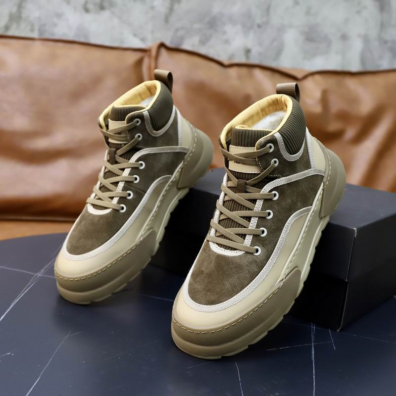 Olive Suede High-Top Sneaker Boot