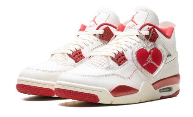 Air Jordan 4 WMNS 'Valentine's Day' HV0823-108 | Pale Ivory & Red
